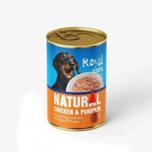 کنسرو نچرال سگ رویال کوکو با طعم مرغ و کدو تنبل Royal coco وزن ۳۸۰ گرم