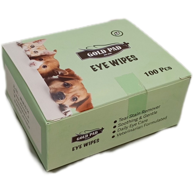پد ساشه ای مخصوص تمیز کردن گوشه چشم پت پد ساشه ای مخصوص تمیز کردن چشم حیوانات خانگی گلد پد 100عددی- Gold Pad Ear Wipes - Image 1