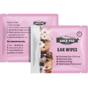 پد ساشه ای نظافت گوش حیوانات خانگی گلد پد100عددی - Gold Pad Ear Wipes