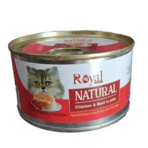کنسرو نچرال گربه رویال کوکو طعم مرغ و گوشت در ژله 220 گرم